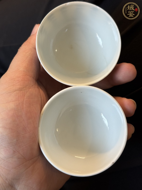 古玩陶瓷晚清青花詩文杯真品鑒賞圖