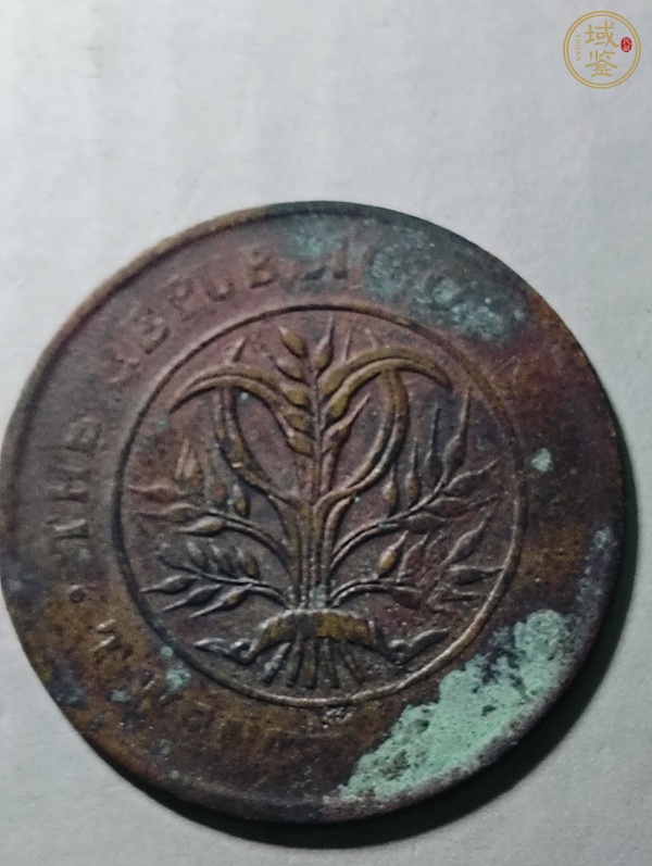 古玩錢幣湖南省造雙旗銅圓真品鑒賞圖