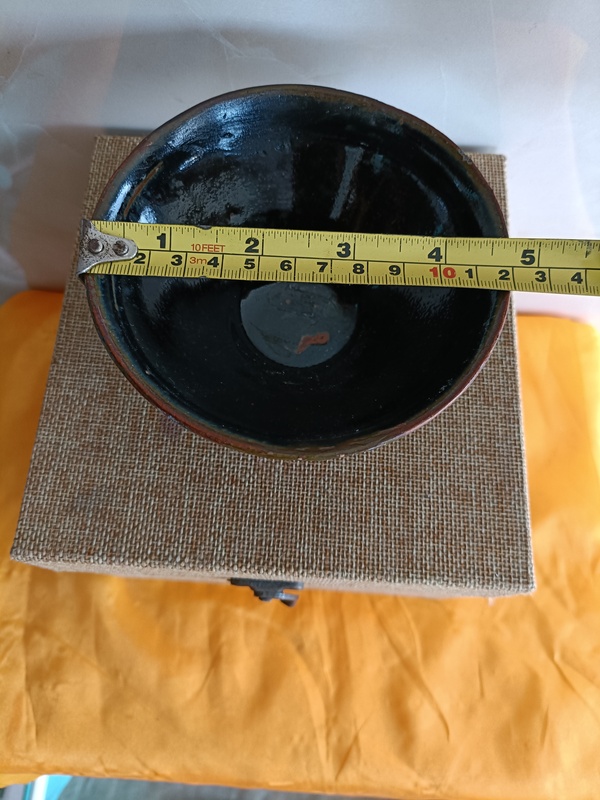 古玩陶瓷南宋建窯烏金釉束口盞拍賣(mài)，當(dāng)前價(jià)格298元