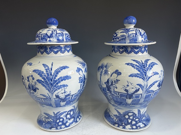 古玩陶瓷清晚·青花四妃十六子將軍罐拍賣，當(dāng)前價格83000元