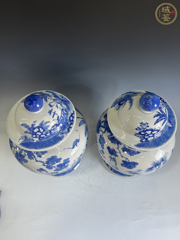 古玩陶瓷清晚·青花四妃十六子將軍罐真品鑒賞圖