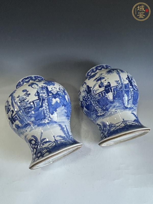 古玩陶瓷清晚·青花四妃十六子將軍罐真品鑒賞圖