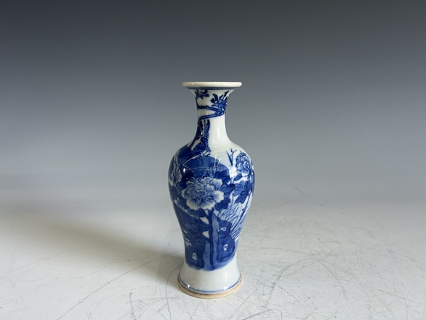 古玩陶瓷清中期·青花賞瓶拍賣，當(dāng)前價格3000元
