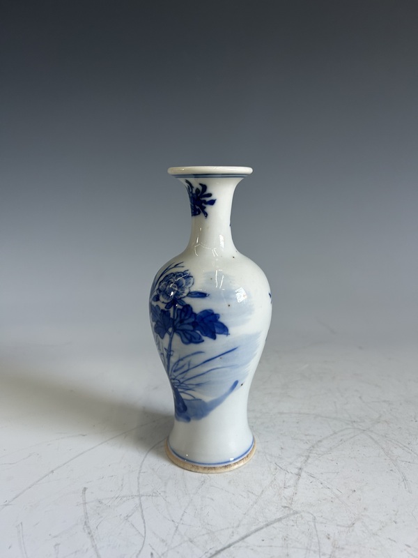 古玩陶瓷清中期·青花賞瓶拍賣，當(dāng)前價格3000元