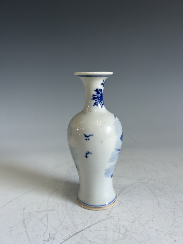 古玩陶瓷清中期·青花賞瓶拍賣，當(dāng)前價格3000元