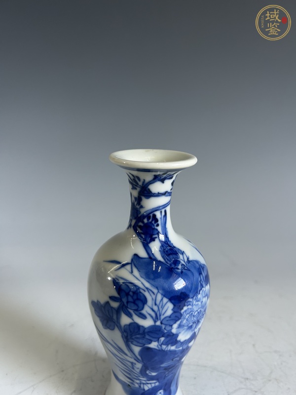 古玩陶瓷清中期·青花賞瓶真品鑒賞圖