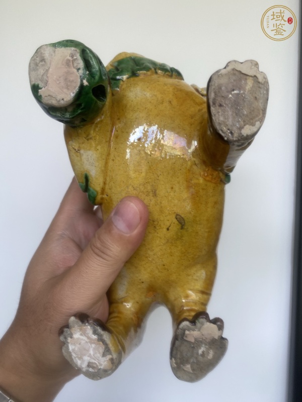 古玩陶瓷三彩獅子塑像真品鑒賞圖
