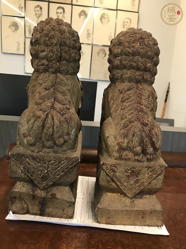 古玩雜項木雕獅子真品鑒賞圖