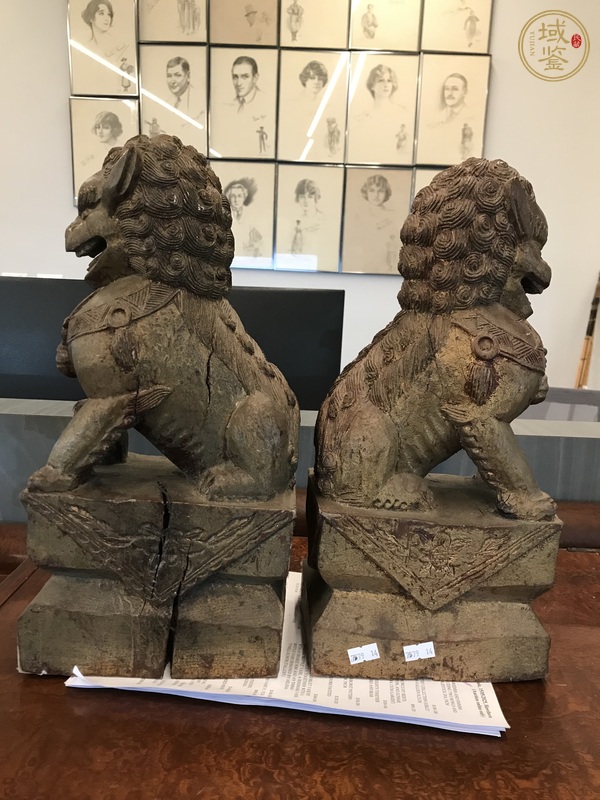 古玩雜項木雕獅子真品鑒賞圖