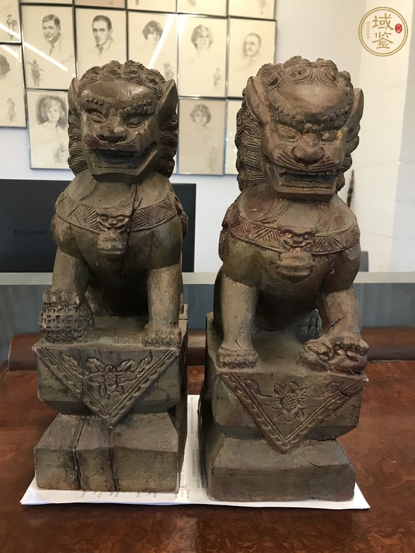 古玩雜項木雕獅子真品鑒賞圖