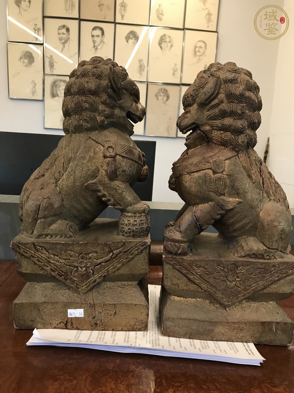 古玩雜項木雕獅子真品鑒賞圖
