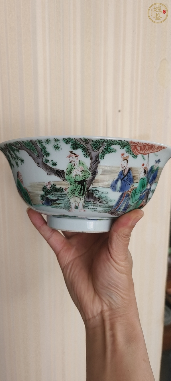 古玩五彩人物故事碗真品鑒賞圖