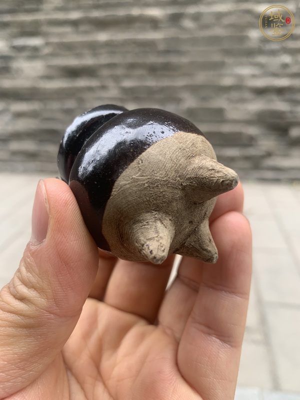 古玩陶瓷耀州窯黑釉香爐真品鑒賞圖