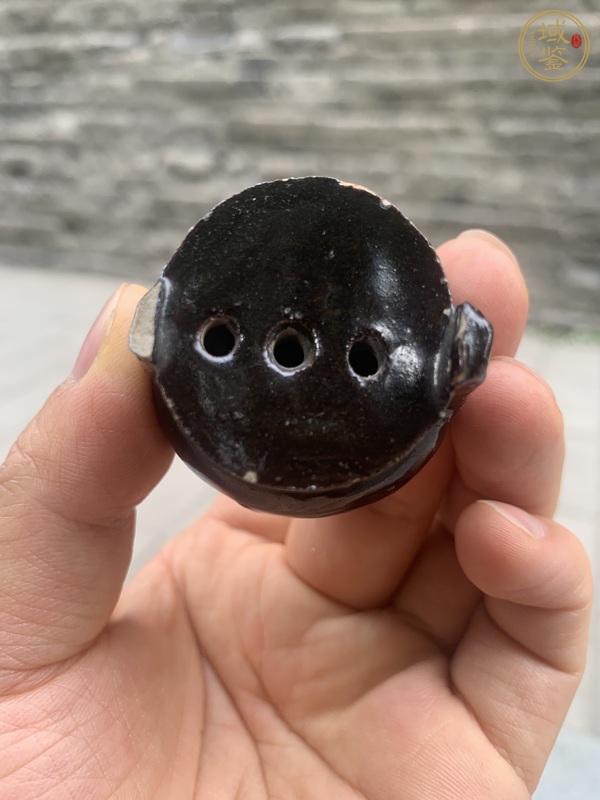 古玩陶瓷耀州窯黑釉香爐真品鑒賞圖