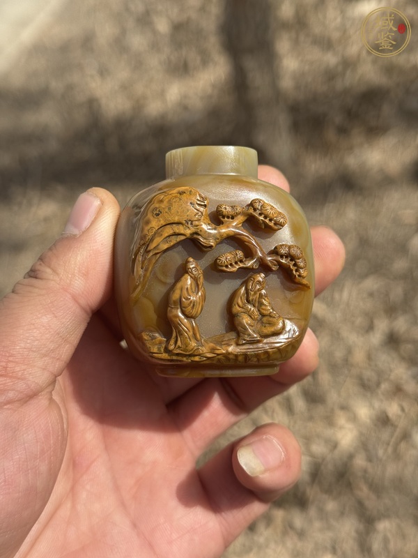 古玩玉器瑪瑙雕“人物故事”鼻煙壺真品鑒賞圖
