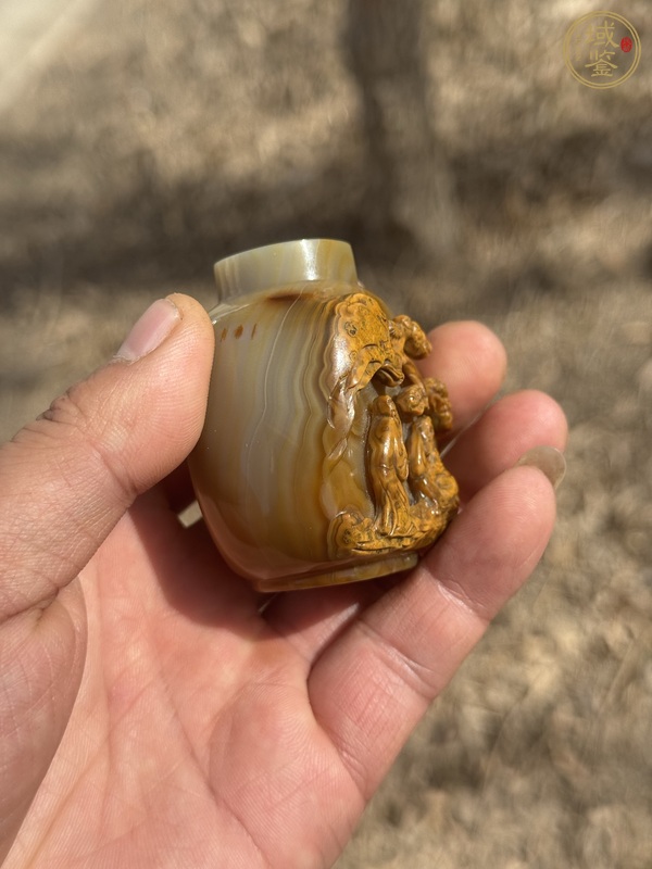 古玩玉器瑪瑙雕“人物故事”鼻煙壺真品鑒賞圖