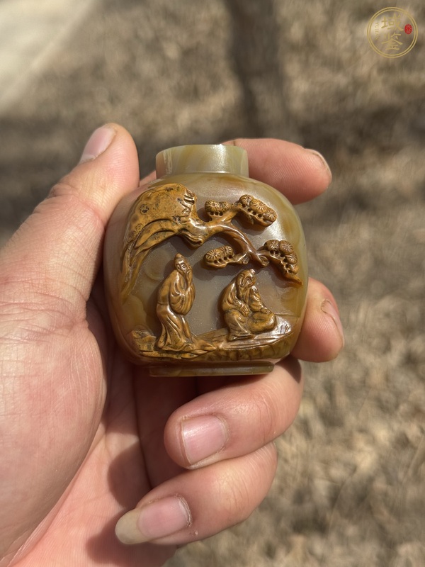 古玩玉器瑪瑙雕“人物故事”鼻煙壺真品鑒賞圖