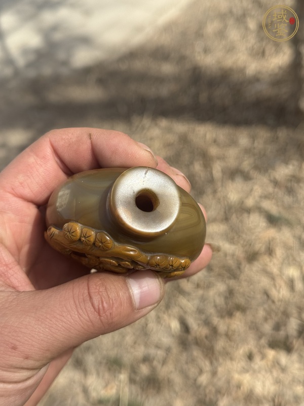 古玩玉器瑪瑙雕“童子祝壽”鼻煙壺真品鑒賞圖