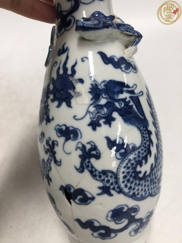 古玩陶瓷青花趕珠龍紋盤螭龍紋瓶真品鑒賞圖