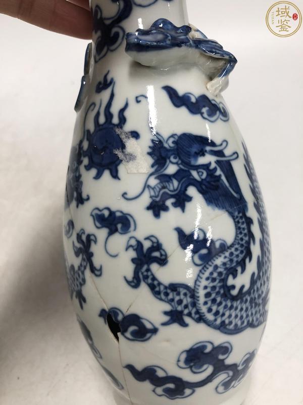 古玩陶瓷青花趕珠龍紋盤螭龍紋瓶拍賣，當(dāng)前價(jià)格680元