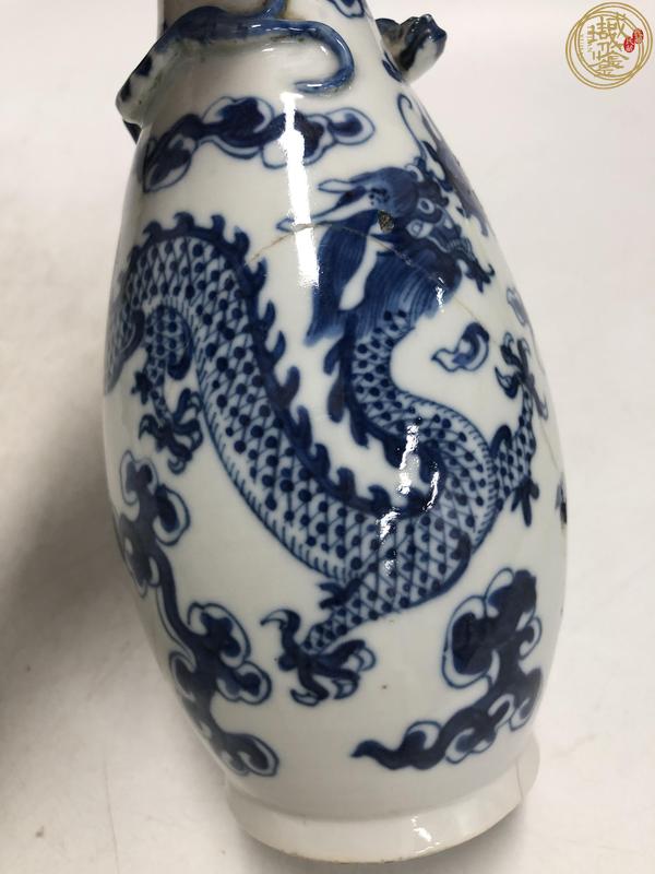 古玩陶瓷青花趕珠龍紋盤螭龍紋瓶真品鑒賞圖