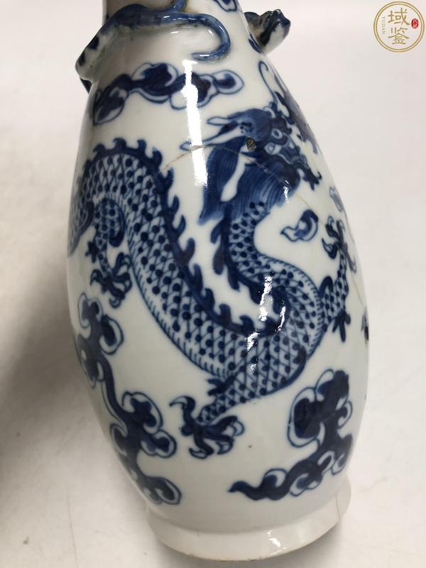 古玩陶瓷青花趕珠龍紋盤螭龍紋瓶拍賣，當(dāng)前價(jià)格680元