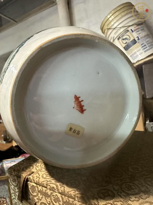 古玩陶瓷粉彩山水紋燈籠瓶真品鑒賞圖