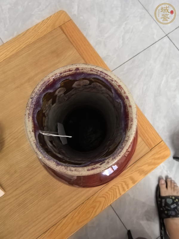 古玩陶瓷窯變紅釉螭龍?zhí)烨蚱空嫫疯b賞圖