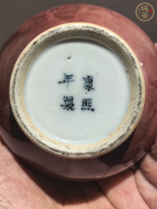 古玩陶瓷紅釉蒜頭瓶真品鑒賞圖