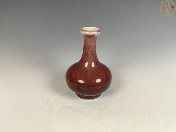 古玩陶瓷晚清豇豆紅蒜頭瓶拍賣，當(dāng)前價格4588元