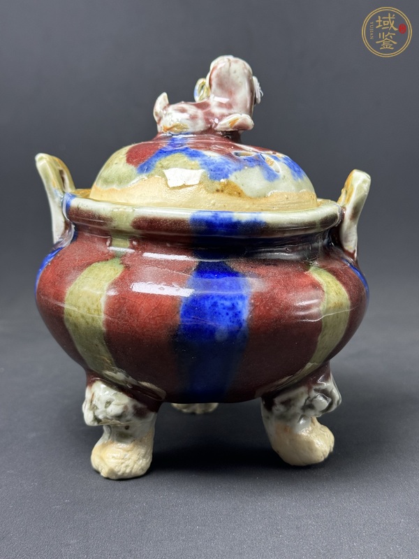 古玩陶瓷清中晚·三彩三足香爐 真品鑒賞圖