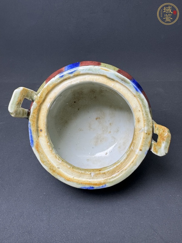 古玩陶瓷清中晚·三彩三足香爐 真品鑒賞圖