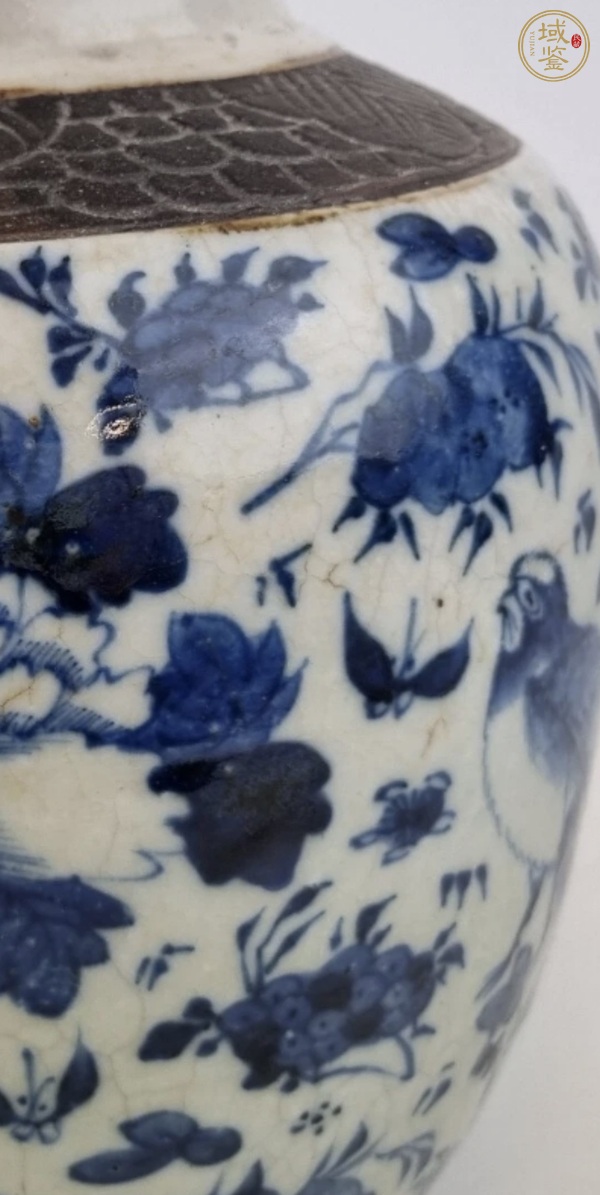 古玩陶瓷清晚期 青花花鳥紋罐真品鑒賞圖