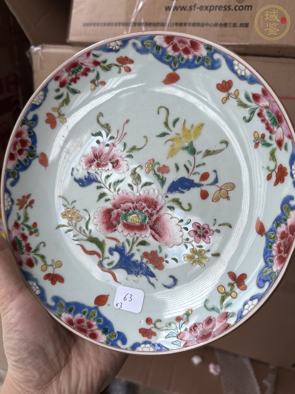 古玩陶瓷粉彩花卉紋盤(pán)真品鑒賞圖