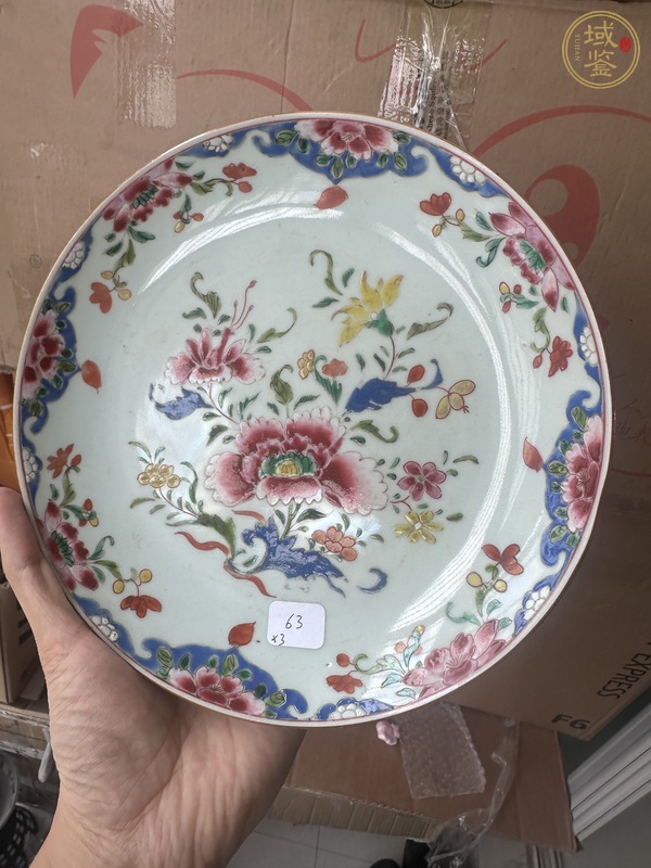 古玩陶瓷粉彩花卉紋盤(pán)真品鑒賞圖
