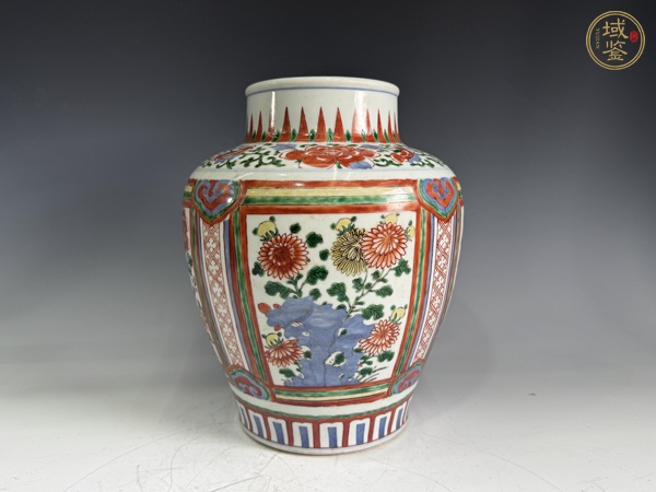 古玩陶瓷清晚·五彩四季花卉將軍罐真品鑒賞圖