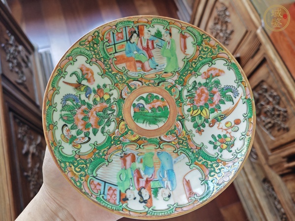 古玩陶瓷廣彩人物故事紋盤真品鑒賞圖