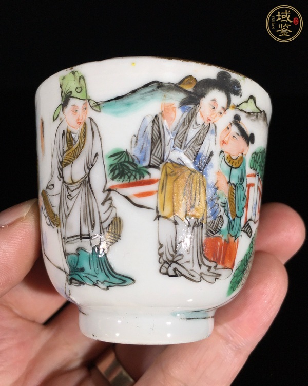 古玩陶瓷廣彩杯真品鑒賞圖