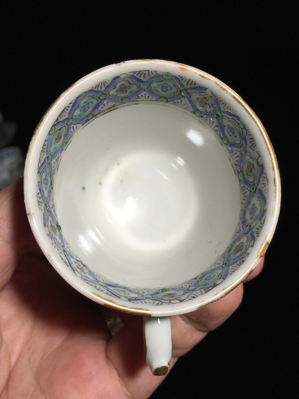 古玩陶瓷清·咸豐廣五彩人物故事把杯拍賣，當(dāng)前價(jià)格1500元