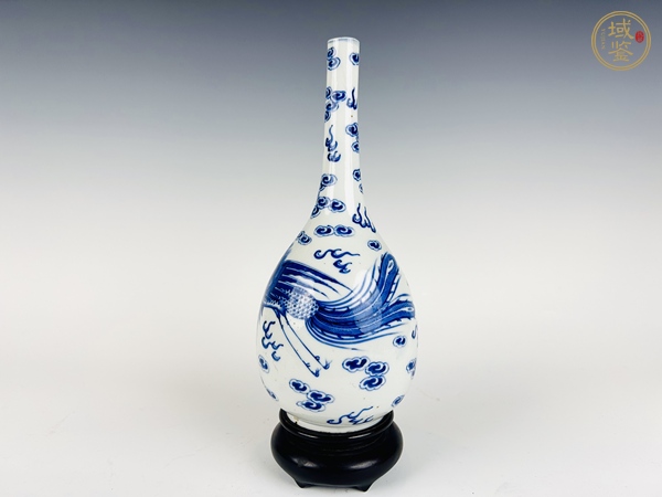 古玩陶瓷清晚期·青花鳳紋膽瓶真品鑒賞圖