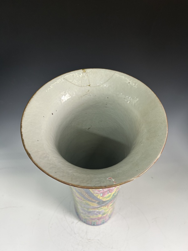 古玩陶瓷晚清·粉彩箭筒拍賣，當(dāng)前價(jià)格22500元
