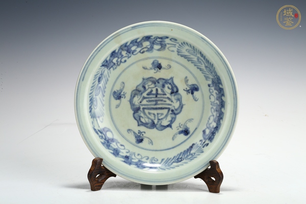 古玩清中早·青花五福捧壽紋盤真品鑒賞圖