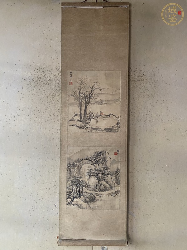古玩雙挖山水真品鑒賞圖