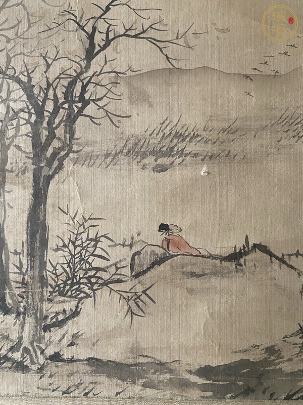 古玩字畫雙挖山水真品鑒賞圖