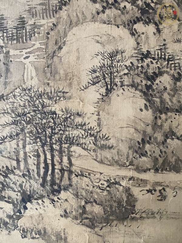 古玩字畫雙挖山水真品鑒賞圖