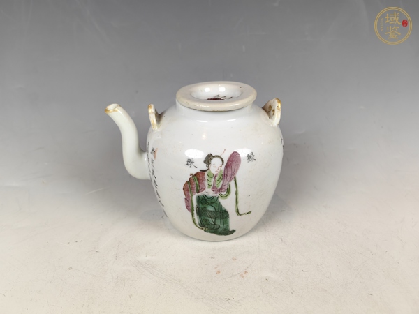 古玩陶瓷清晚粉彩無(wú)雙譜茶壺真品鑒賞圖