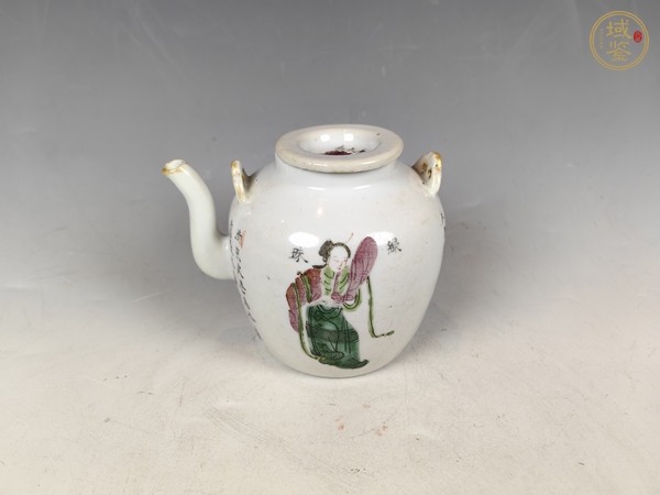 古玩陶瓷清晚粉彩無(wú)雙譜茶壺真品鑒賞圖