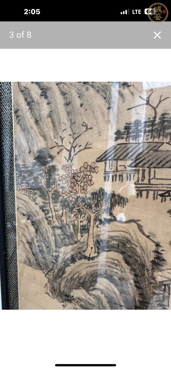 古玩秋山蕭寺圖真品鑒賞圖