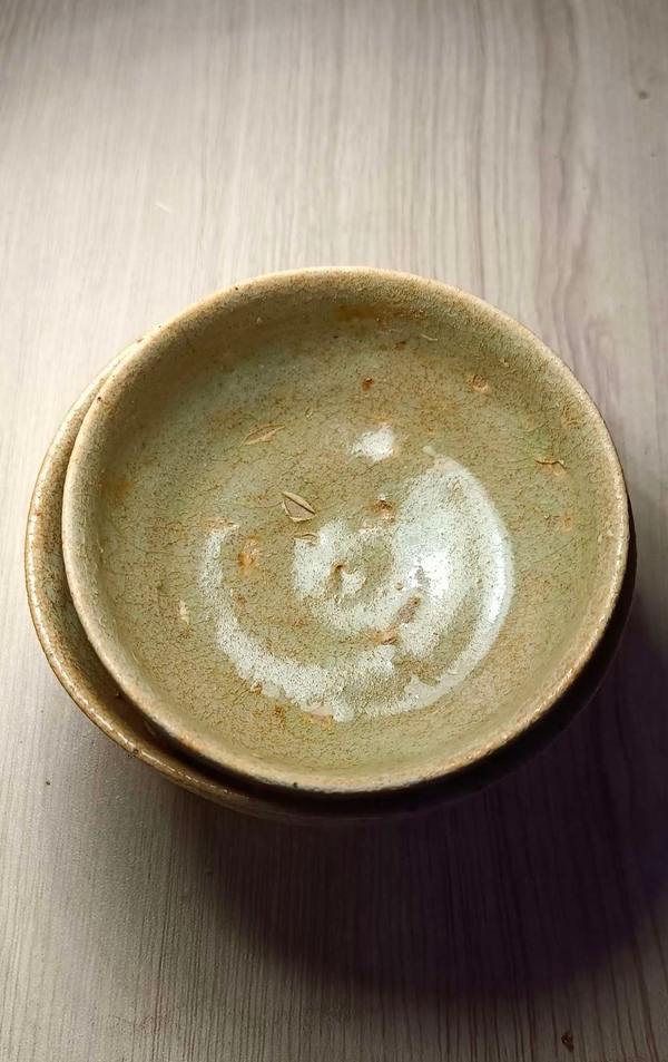 古玩陶瓷兩晉南北朝.岳州窯連體青釉茶碗拍賣，當(dāng)前價格0元