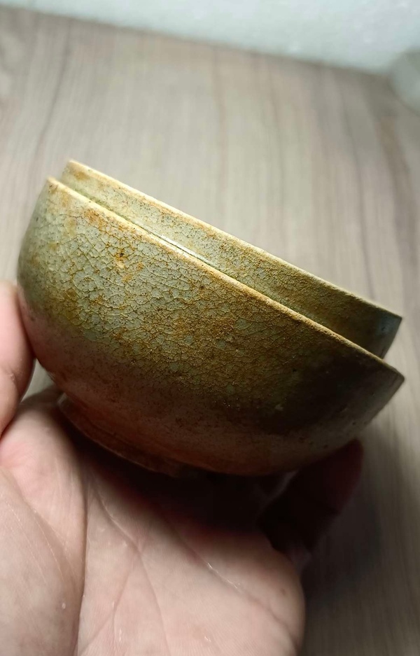古玩陶瓷兩晉南北朝.岳州窯連體青釉茶碗拍賣，當(dāng)前價格0元